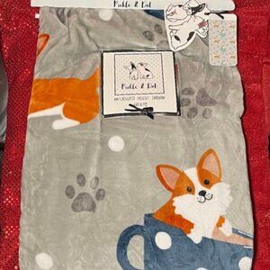 NWT ~ PEMBROKE / CARDIGAN WELSH CORGI OVERSIZED 60" X 70" PLUSH THROW / BLANKET